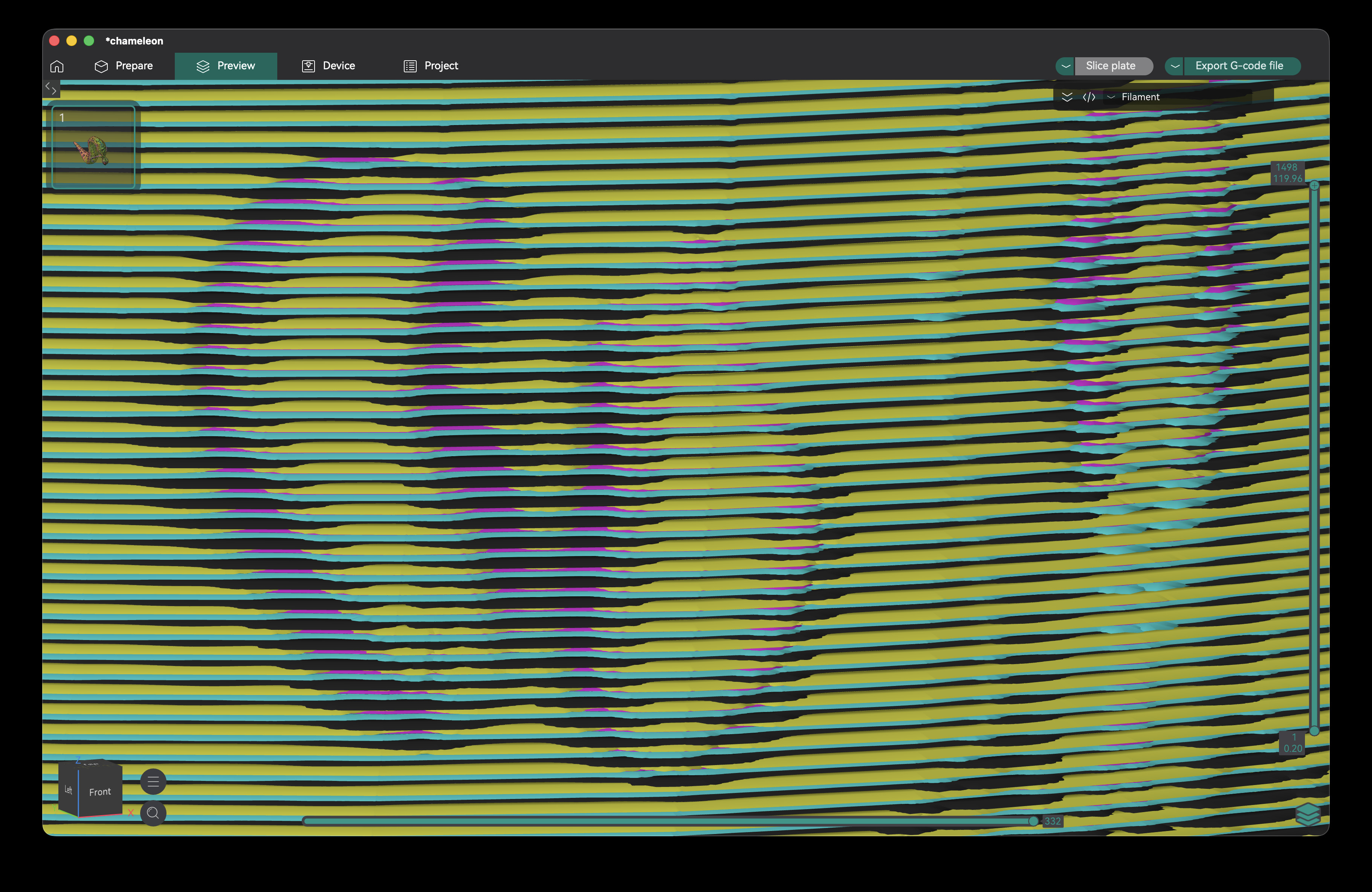 Layer Lines in Slicer Screenshot